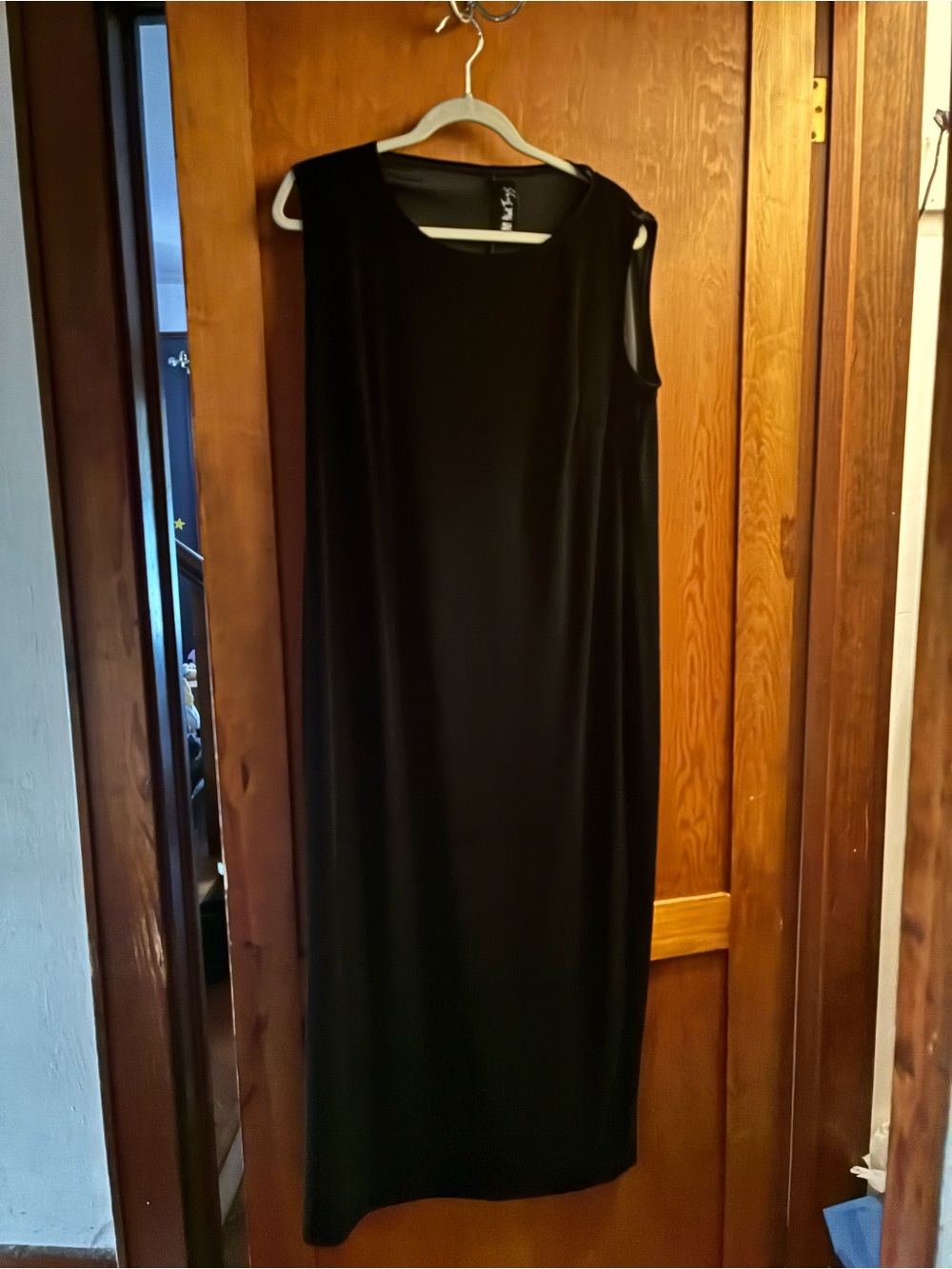 VTG 90s All That Jazz Black Velvet Maxi Dress Sleeveless Minimalist Whimsigoth